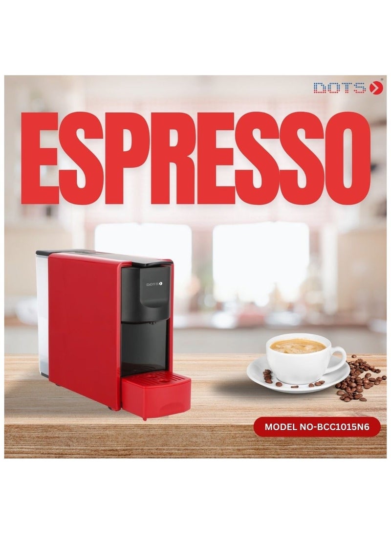 DOTS Espresso Coffee machine, water tank volume 0.6 litres, , preheat time 40 seconds, pump pressure 19 bar, single or double cup of coffee, coffee temperature up to 72 to 84 degrees, automatic shutdown, NTC control for more accurate temperature - Image 4